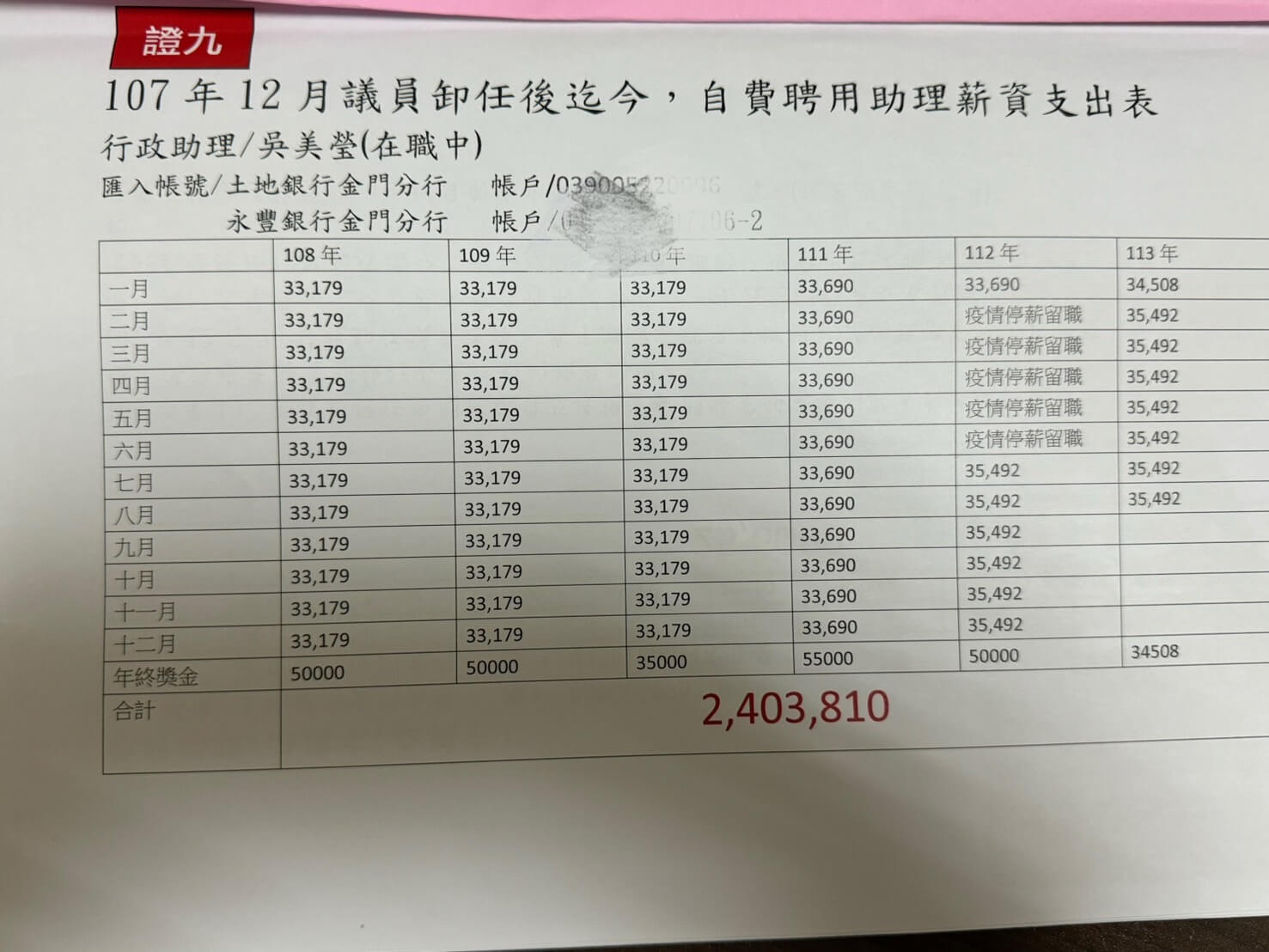 針對金門地檢偵辦前議員污助理費案 陳滄江聲明