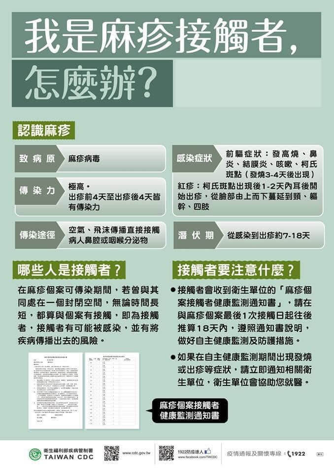 國內麻疹病例金門匡列一例    衛生局呼籲鄉親提高警覺